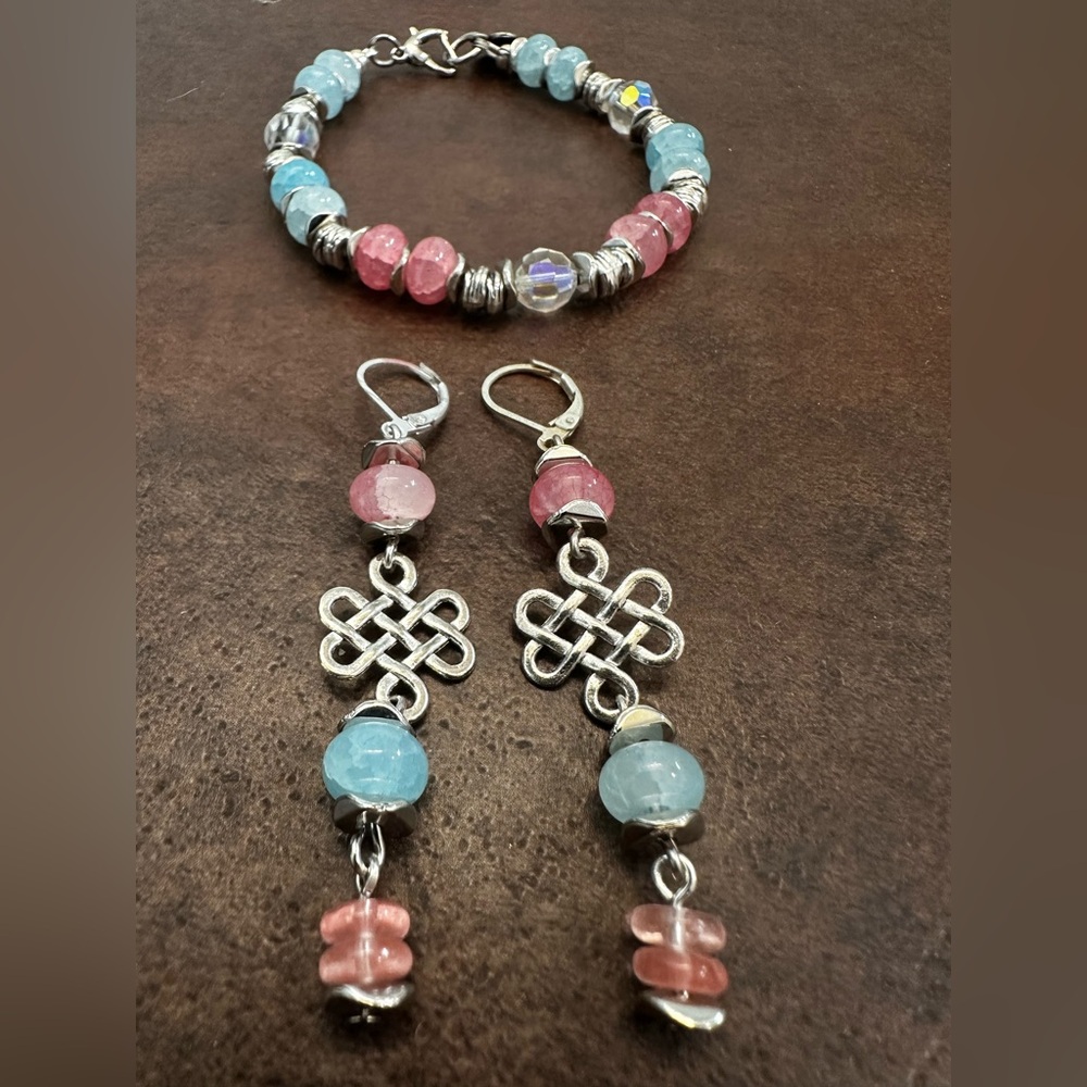Chic Silver and Pastel Beaded Bracelet Set. Happy Holidays 🙂